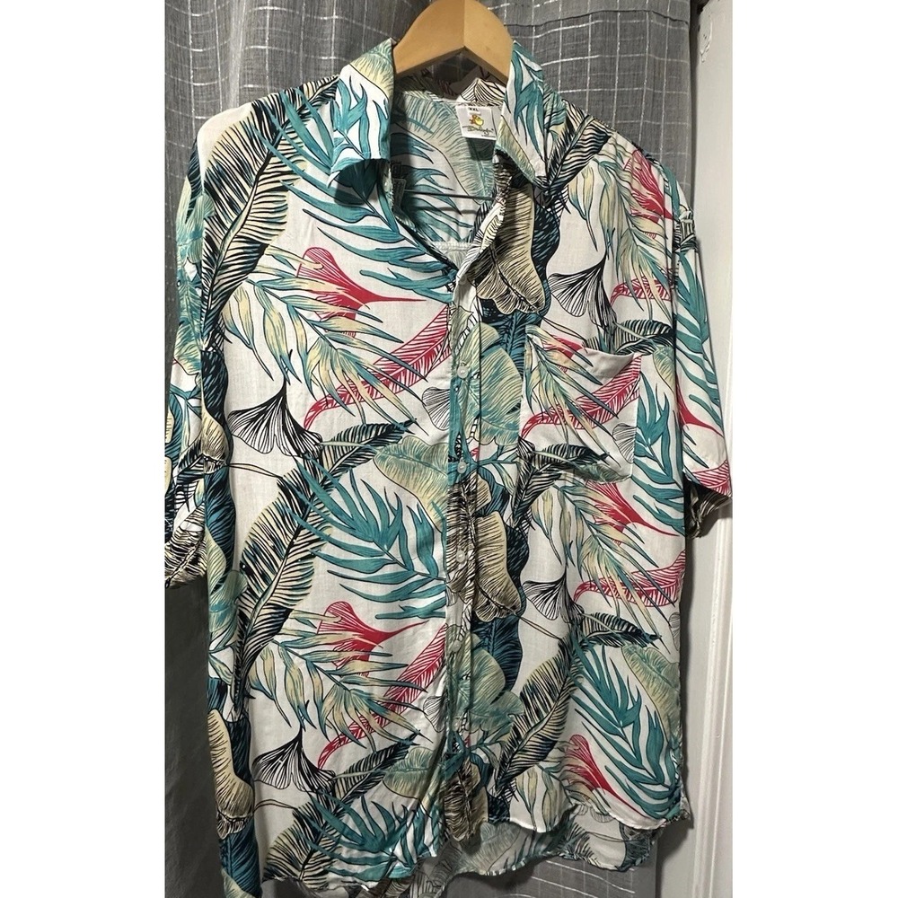 Baldigón by Blanca Ernesto XXL Hawaiian Floral Cotton Button-Up Shirt